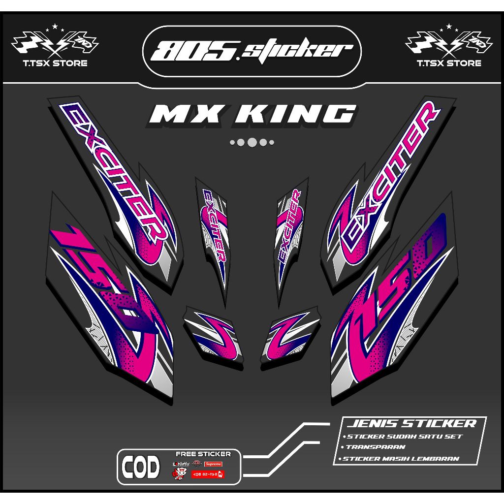 STRIPING MX KING 150 TRANSPARAN/STIKER VARIASI MX KING/STRIPING TRANSPARAN MOTOR MX KING KEREN