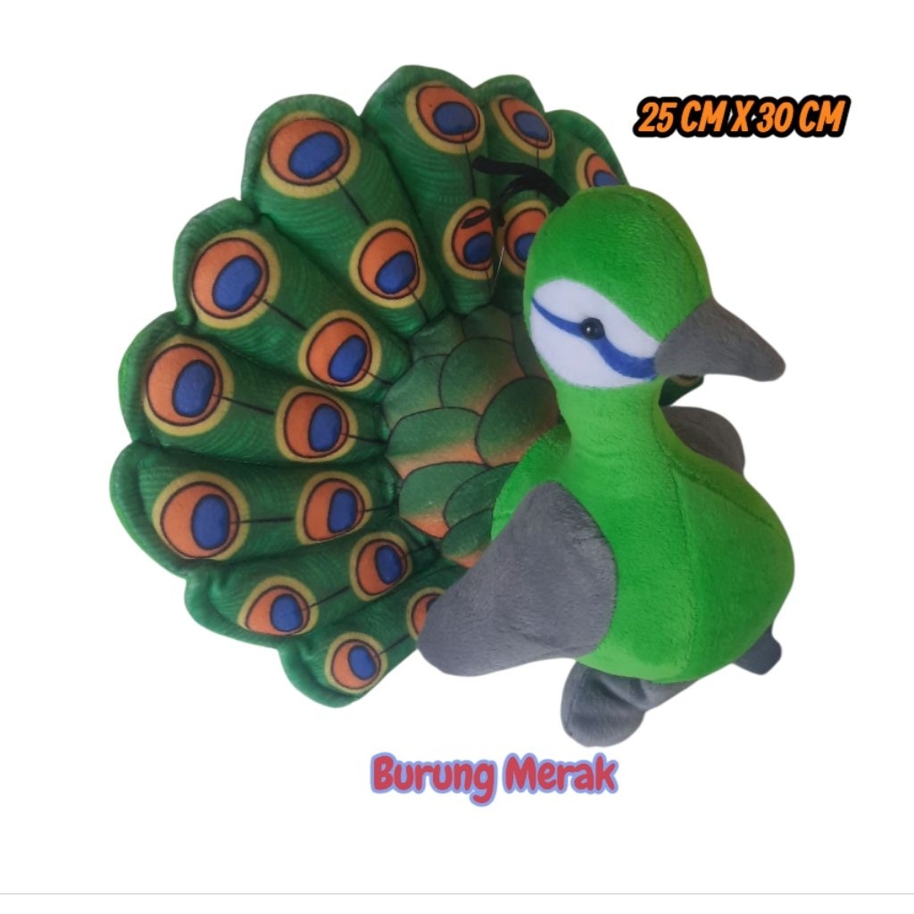Boneka Burung Merak 30cm//boneka cocok untuk kado atau sovenir