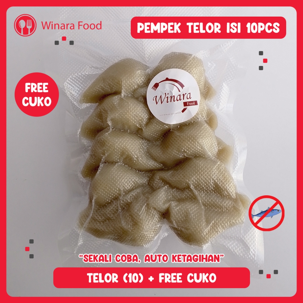

Pempek Telor isi 10 pcs - Pempek DOS Tanpa Ikan - Pempek Palembang - Pempek Cuko Sedap