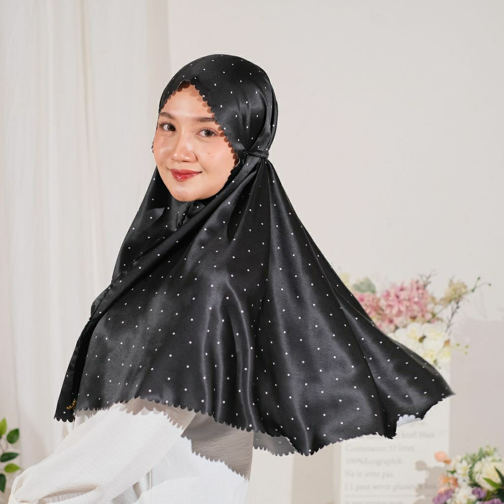 KAWUULA - JELITA POLKA Jilbab Instan Hijab Bergo Motif Polkadot Lasercut
