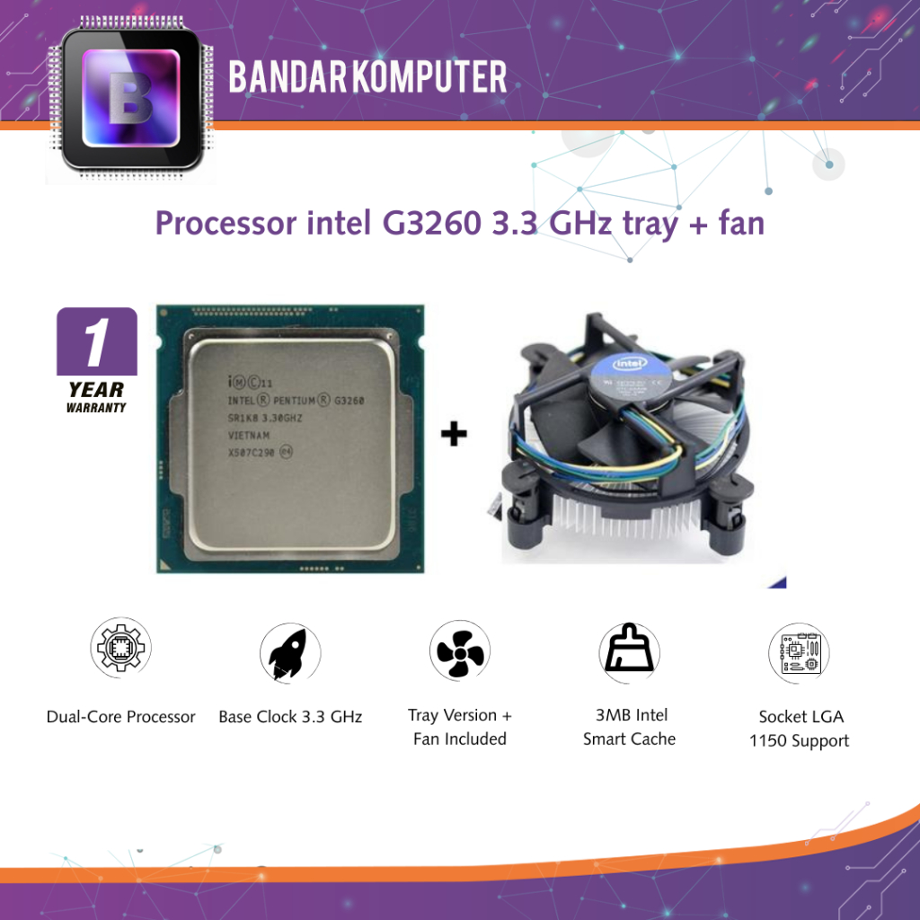 processor intel G3260 3.3 GHz tray + fan