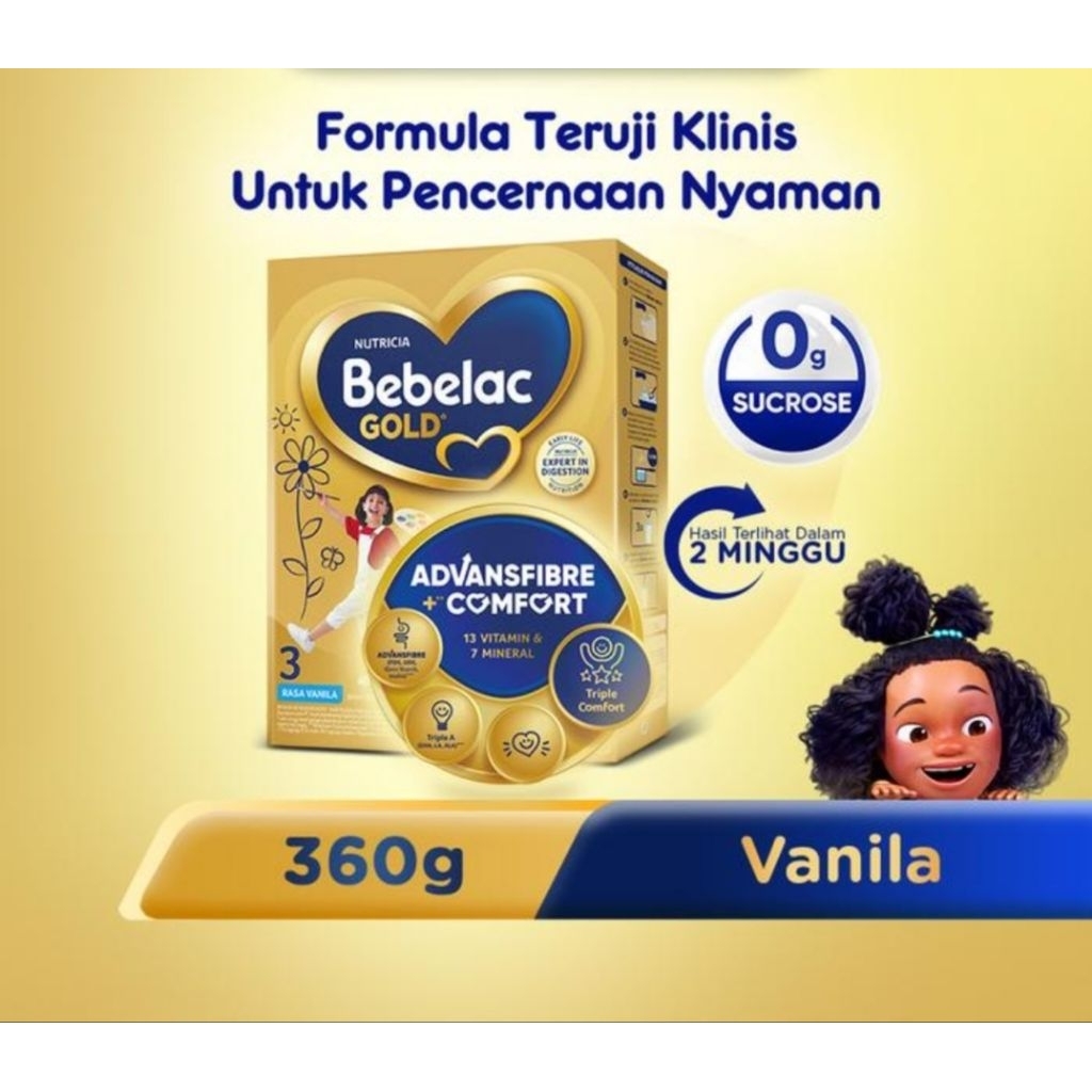 

Bebelac Gold 3 Vanilla Box 360 gr / susu bubuk