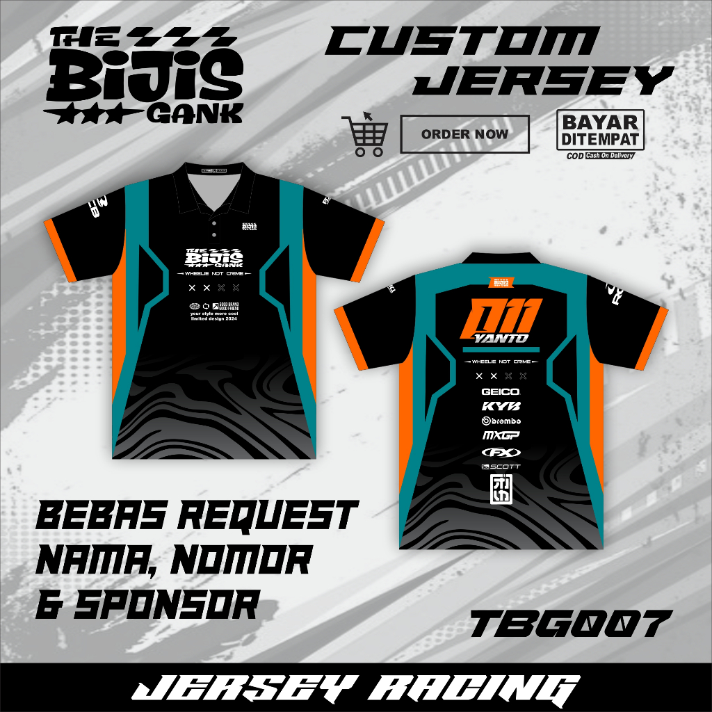 JERSEY RACING Jersey Racing Custom Full Printing Jersey Balap Racing Bebas Custom Jersey Team Racing