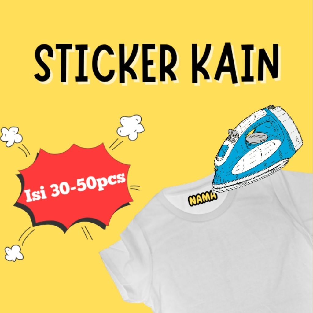 

STICKER KAIN COSTUM NAMA/LABEL BAJU/STIKER BAJU NAMA SETRIKA