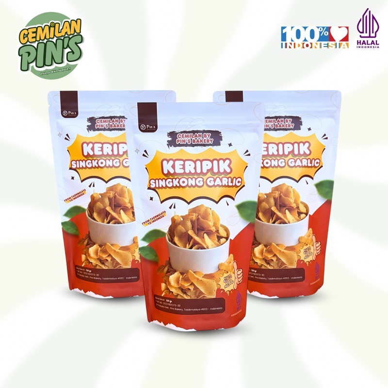 

Keripik Singkong garlic Cemilan Pins Gurih Nikmat Pedas Bikin Nagih Bisa COD Halal