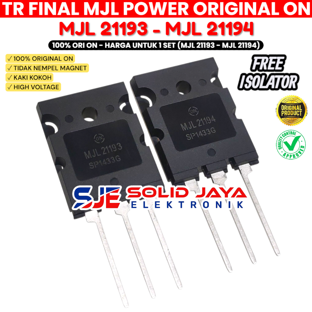 TR TRANSISTOR FINAL MJL21193 MJL21194 ORIGINAL ON MJL 21193 MJL 21194 ASLI ORI ON SEMICONDUCTOR SET