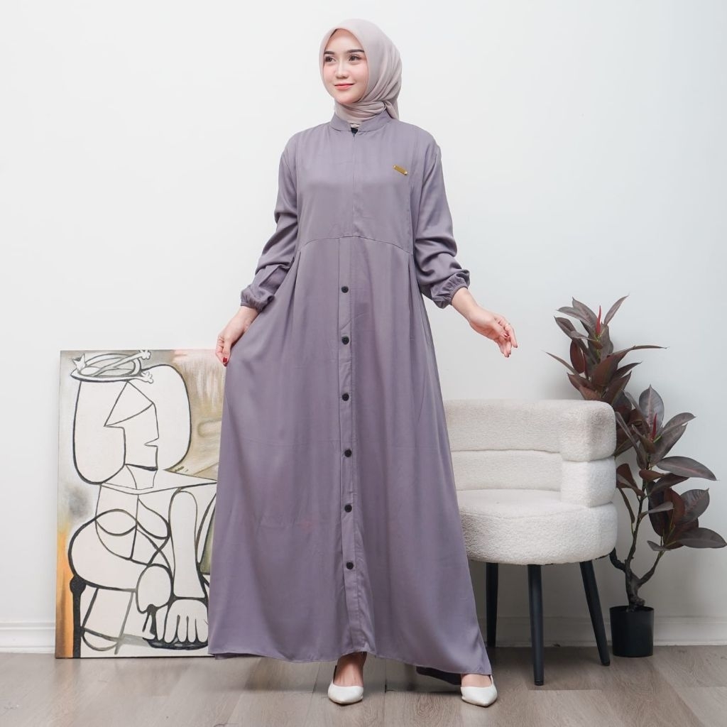 Gamis wanita terbaru polos elegan termurah