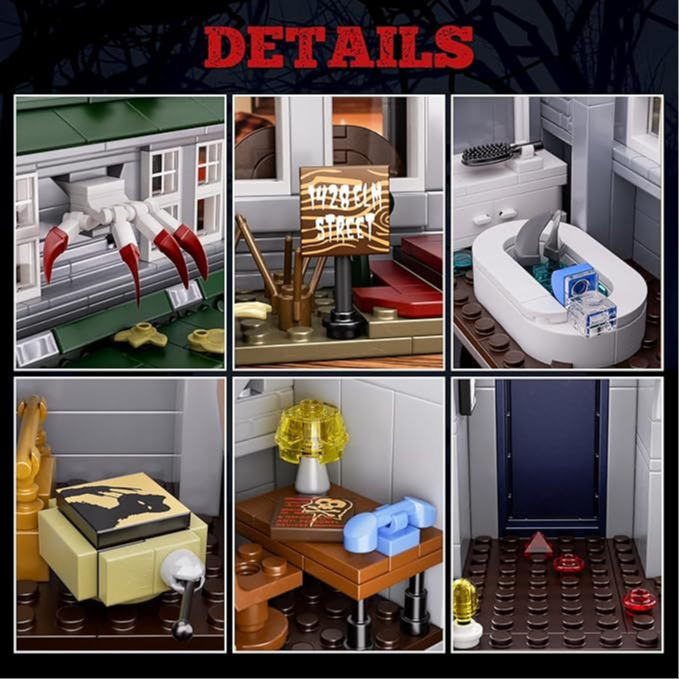 Nightmare Building House Set on Elm Street, Horror Movie Figure & Haunted House Building Blocks