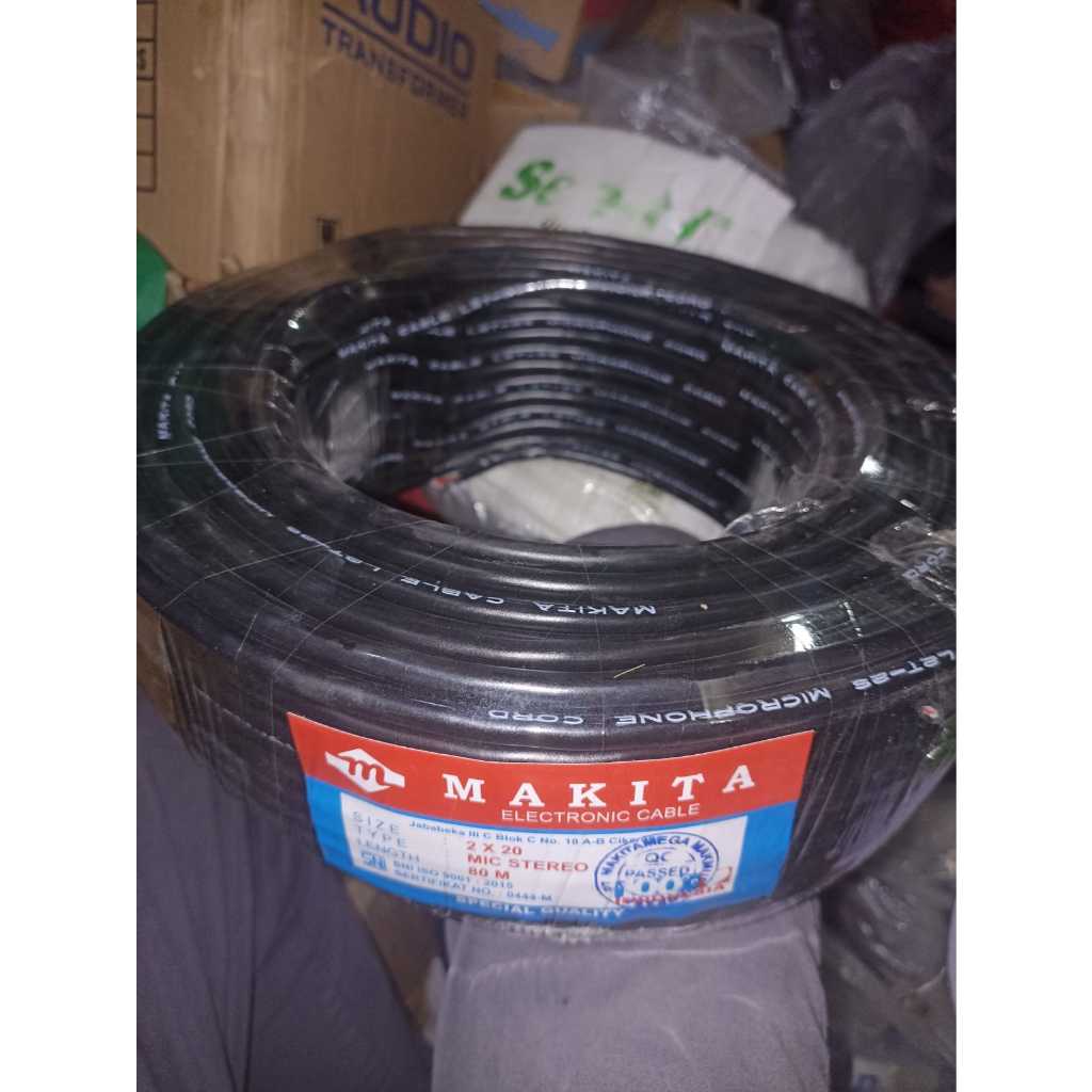 Kabel Mic Stereo Makita 1 Roll 80 Meter Warna Random