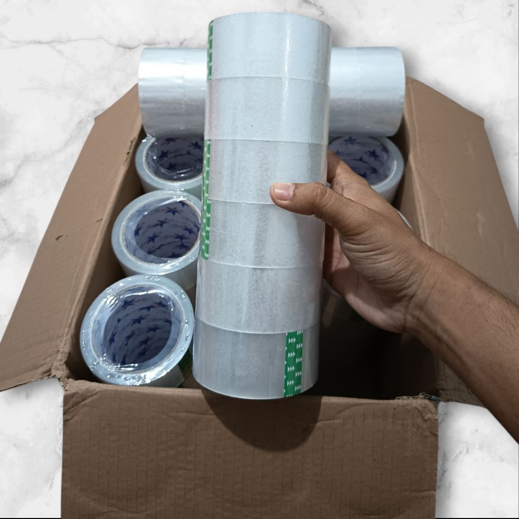 

Lakban Bening 45mm x 90yard Super Lengket | Sevenstar | Packing Kuat