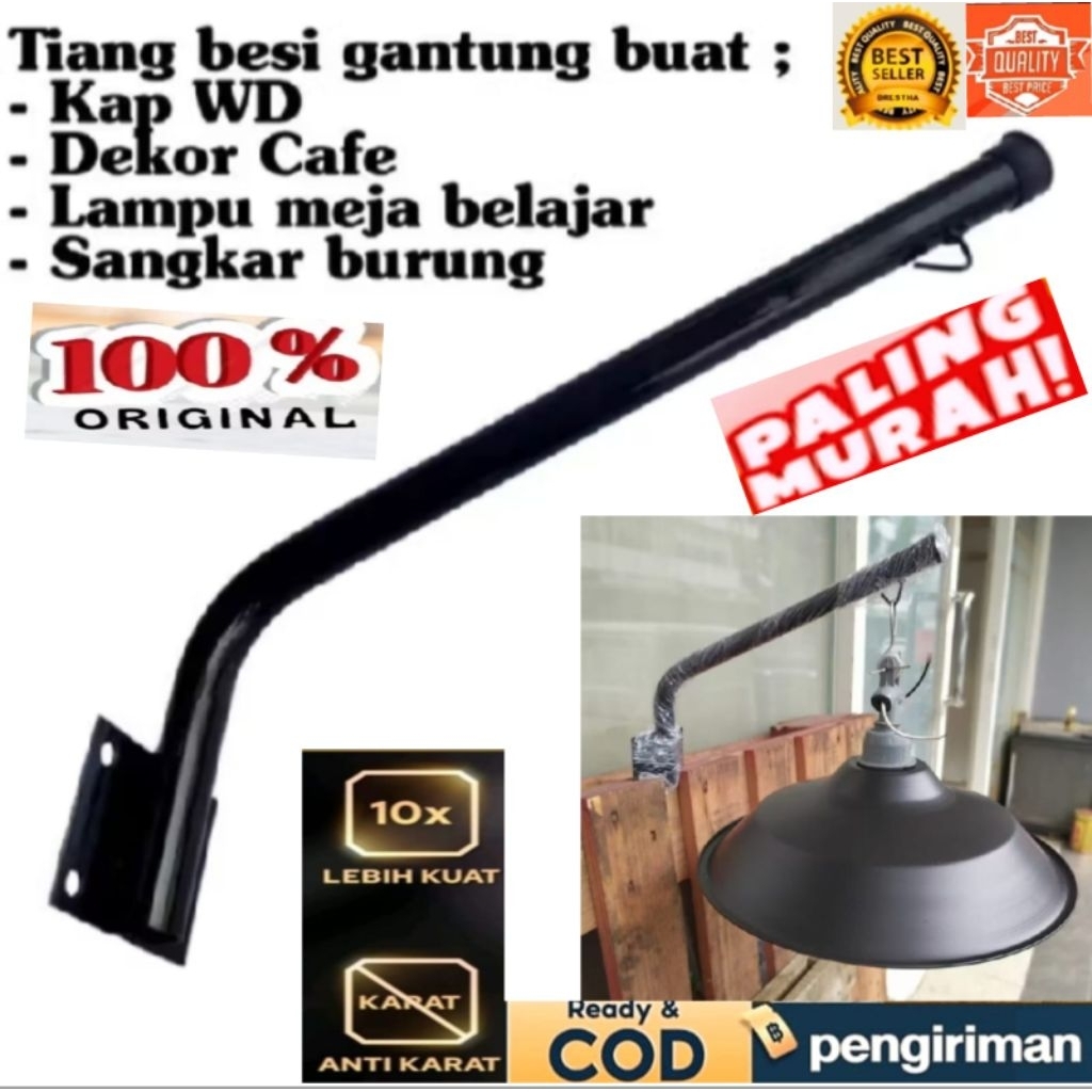 Tiang Penyangga Kap Lampu WD gantungan tiang lampuCup/Gantungan tiang Lampu bahanBesi
