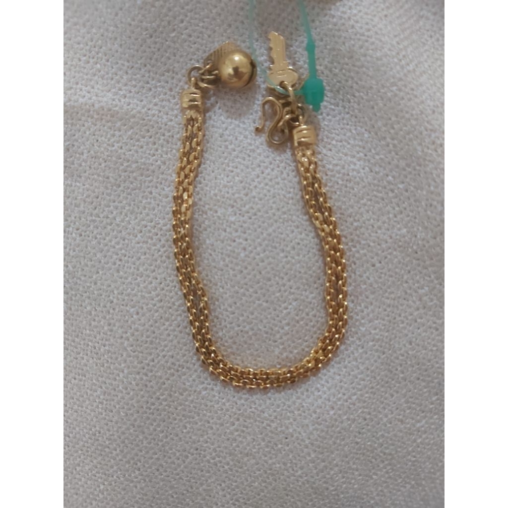 Gelang Rantai Tangan Lapis Emas 24K Zhulian, Gelang Rantai, Gelang Zhulian