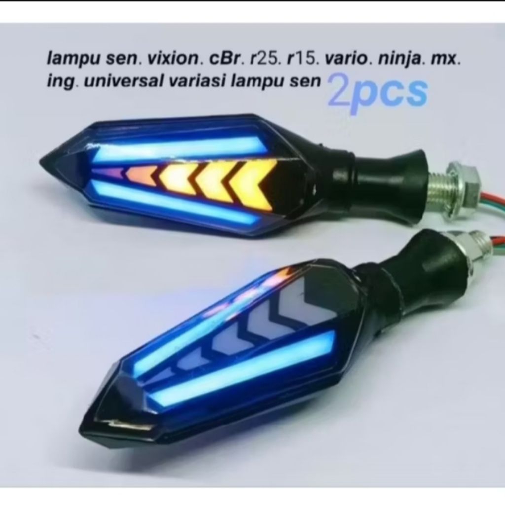 Promo 4 lampu sein variasi led running 2 sisi sen panah sein vixion, klx,crf, cbr150, vario,mx king
