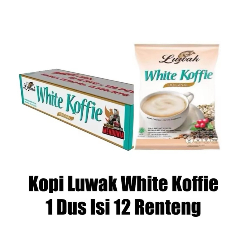 

Kopi Luwak White Koffie 1 Dus Isi 12 Renteng 120 Pcs