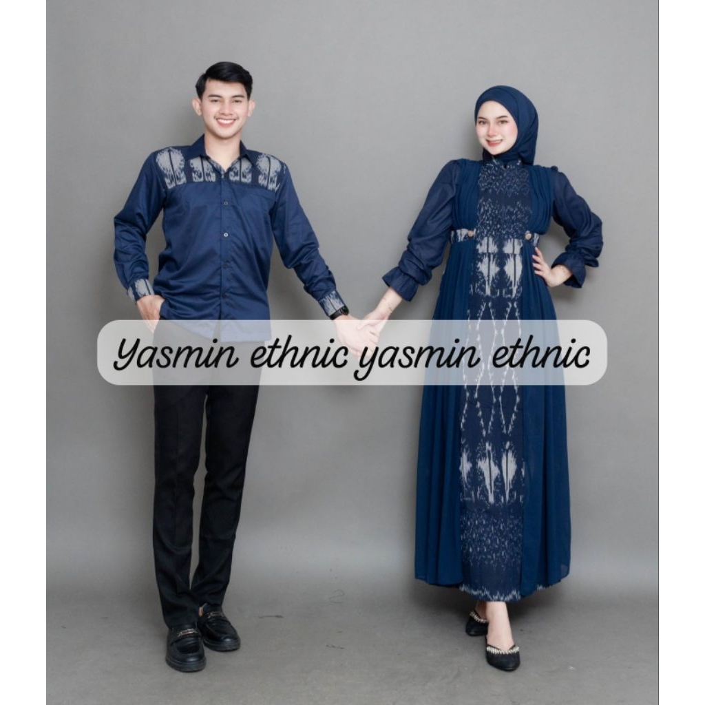 BAJU TENUN COUPLE A-LEA NAVY - BAJU TENUN - DRESS TENUN - COUPLE TENUN - BAJU COUPLE - COUPLE TENUN 