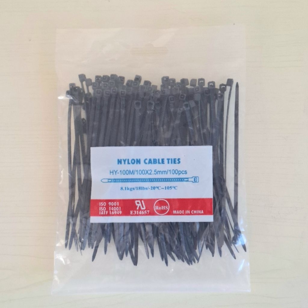 

[100 Pcs] Kabel Ties 10 cm - Tali Kabel Tis 100mm x 2,5 mm