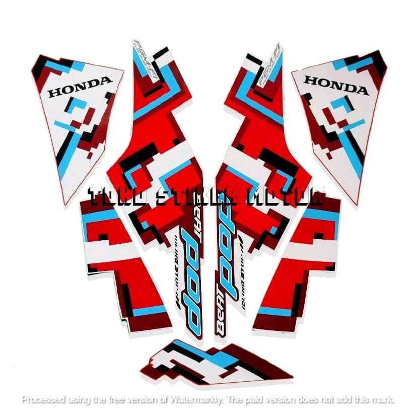 STIKER STRIPING BEAT POP 2016 2017 MERAH PUTIH  / Striping Beat Pop 2017