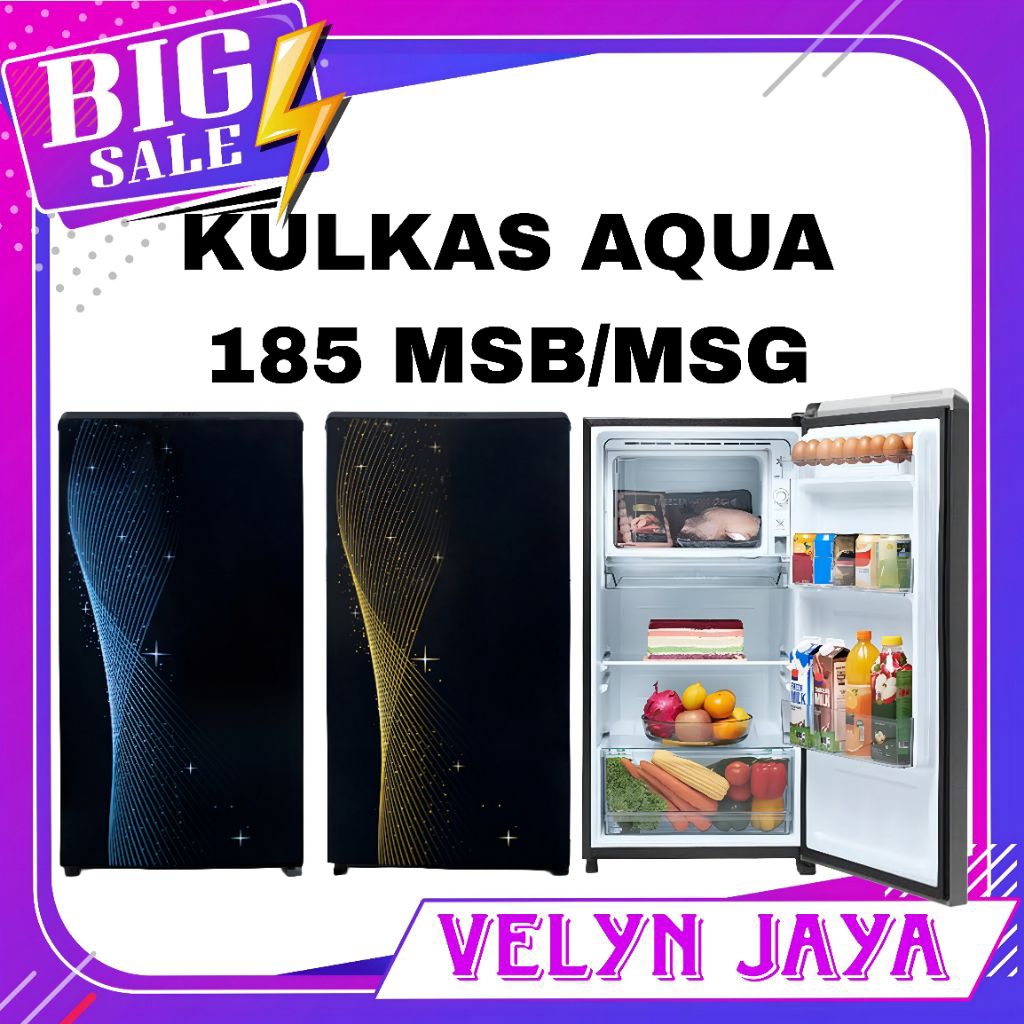 Kulkas aqua 1 pintu 185 MSG/MSB kulkas 1 pintu aqua low watt