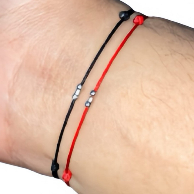 Gelang tali polos superthin titanium, gelang hitam polos, gelang merah polos, gelang tali tipis