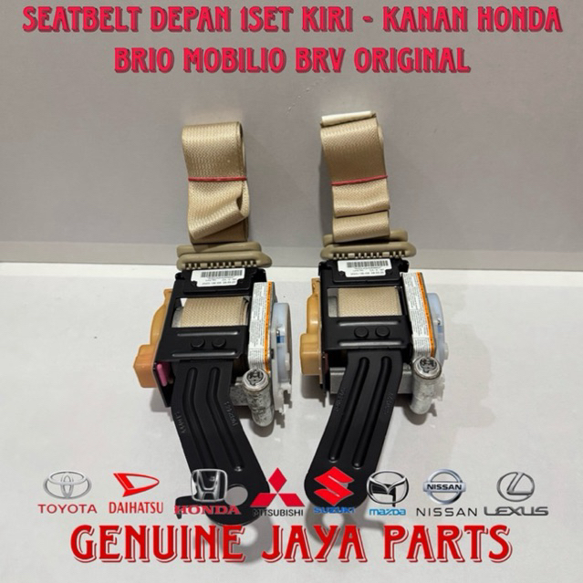 Seatbelt Seat Belt Safety Belt Depan 1Set Kiri - Kanan Honda Brio Mobilio Brv Original (Cream)