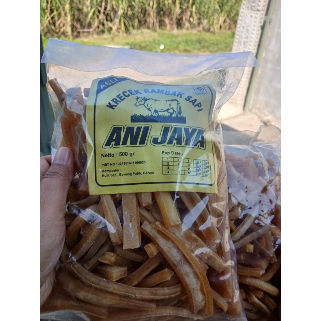 

krupuk krecek rambak kulit sapi mentah setik kecil 500g