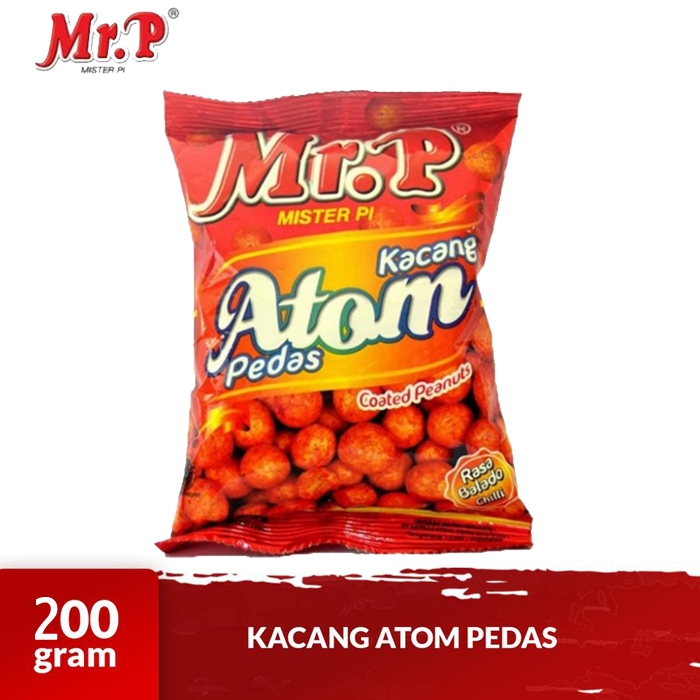 

Mr. P Mister Pi Kacang Atom Balado Pedas 200g 200 gram