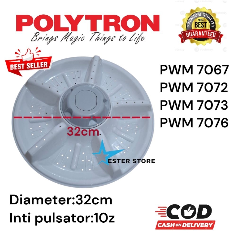Pulsator Polytron 7kg pwm 7067 pwm 7072 pwm 7073 pwm 7076 pulsator Mesin cuci Polytron 2 tabung