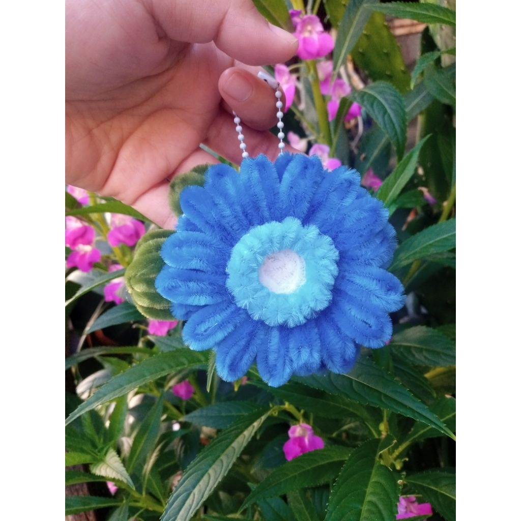 Ganci Bunga Kawat Bulu | gantungan kunci bunga dari Kawat Bulu | bunga kawat bulu