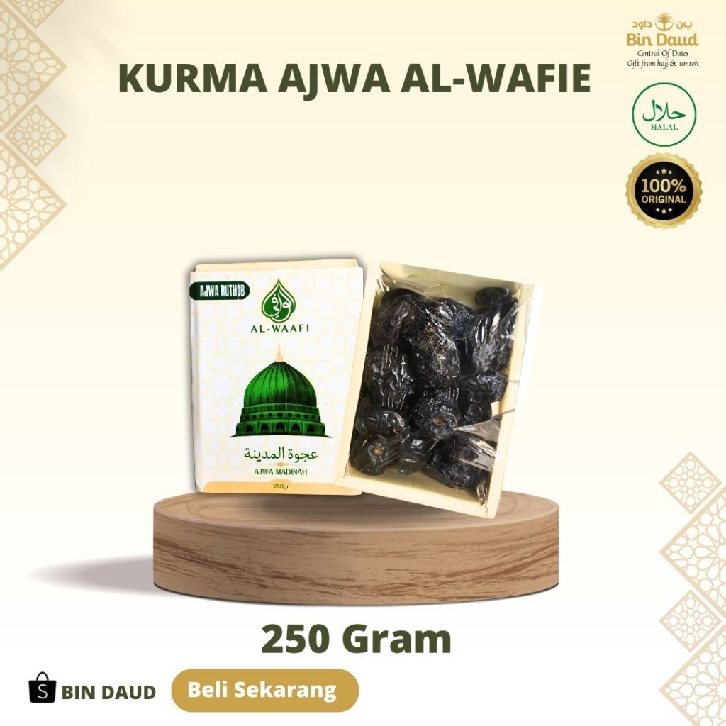 

Kurma Ajwa Al Wafie 250gr – Kurma Nabi Premium Madinah / Rasa Manis Legit
