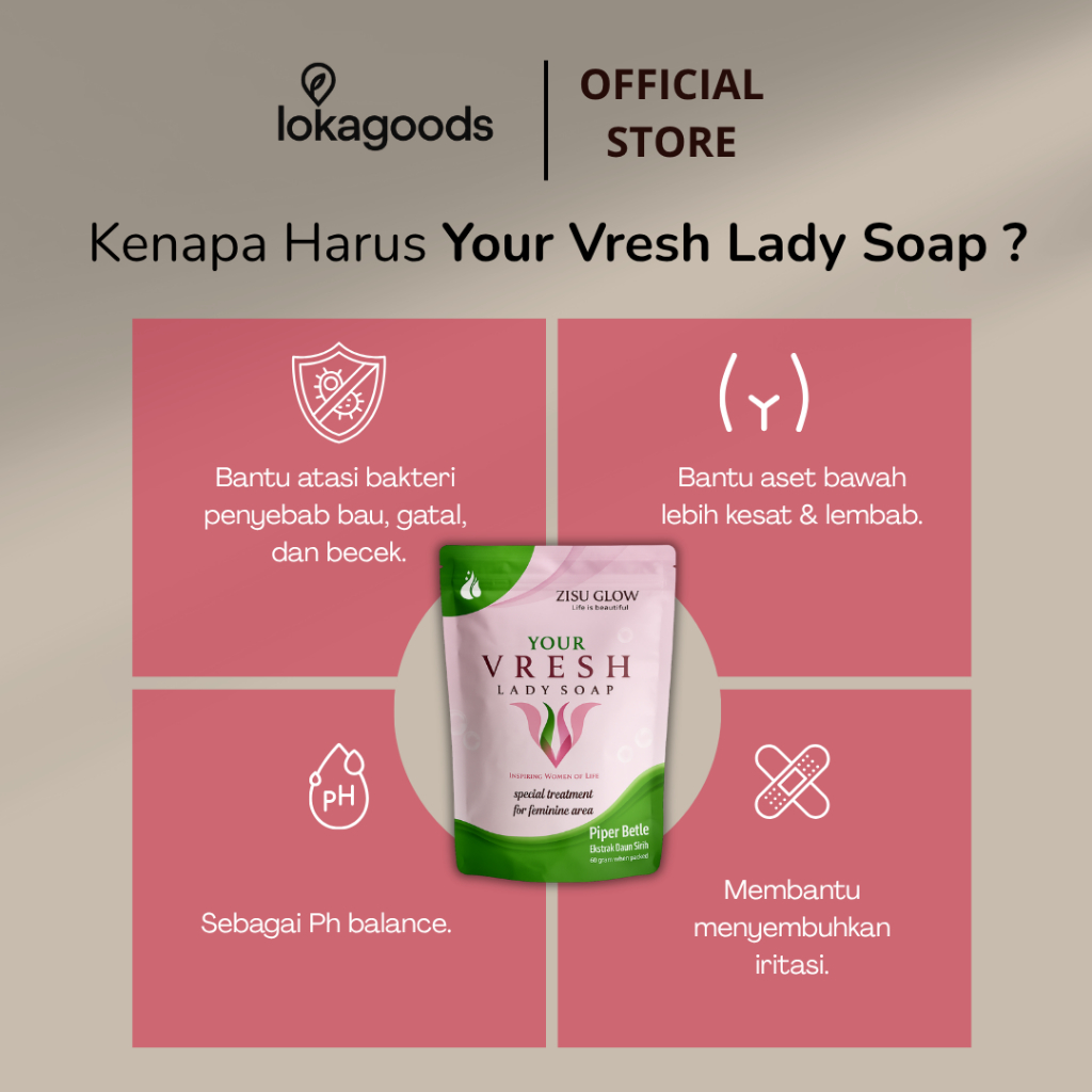 Bintang.Craft Your Vresh Lady Soap Zisu Glow - Sabun Kewanitaan Dengan Ektrak Daun Sirih Dan Shea