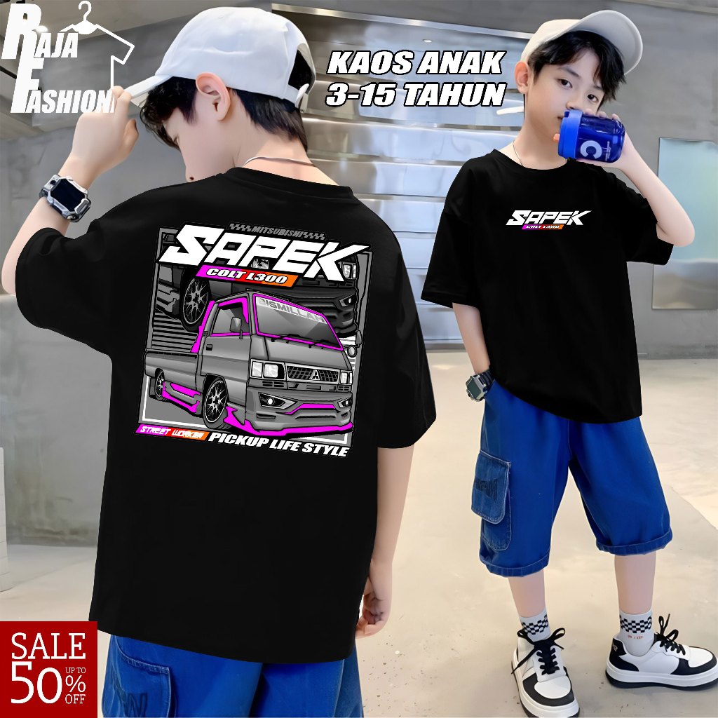 Kaos Anak SAPEK Pria Komunitas Mobil MITSUBISHI COLT L300 Dewasa Baju Atasan Unisex, Kaos mobil colt