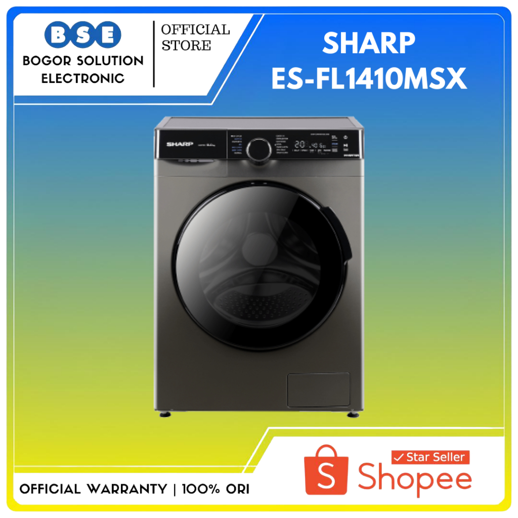 Mesin Cuci 10 Kg Front Loading Sharp ES-FL1410MSX Inverter 10 Kg Sharp ESFL1410MSX