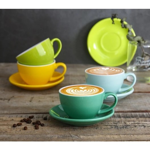 [VAES] Cangkir Set Coffee Polos Keramik / Gelas Minum Kopi Keramik Aesthetic / Cangkir Keramik Gloss