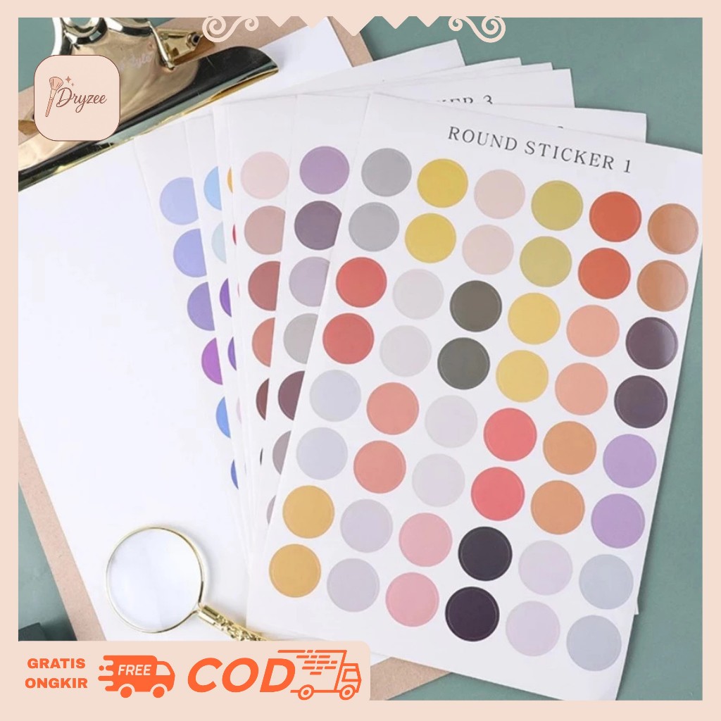 

Stiker Kertas Dekor MACARON DOTS Paper Sticker DIY Planner Scrapbook - SD01