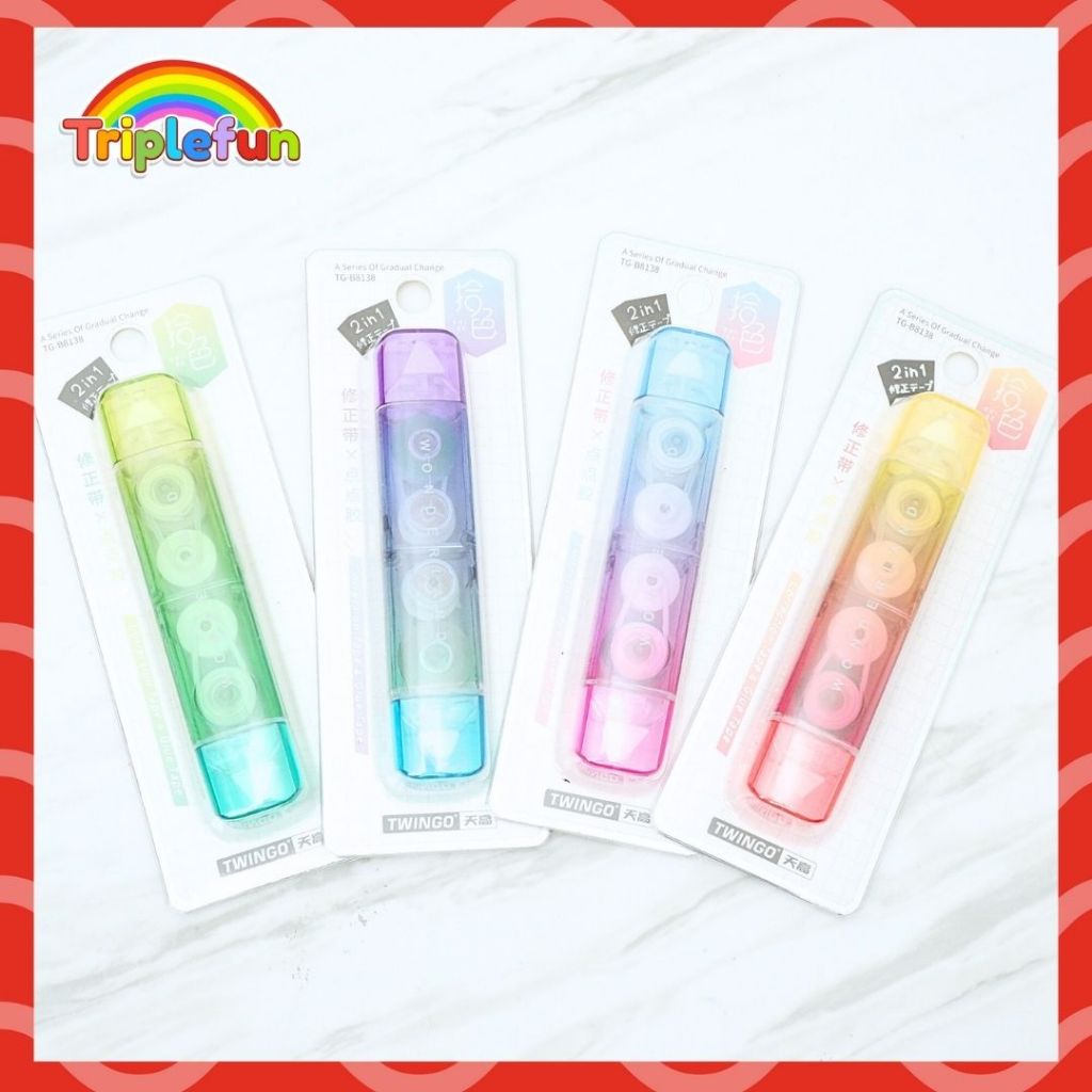 

Tip-X Twingo Wonderland Gradasi TG-B8138 Paper Glue Correction Tape Penghapus Lem Kertas