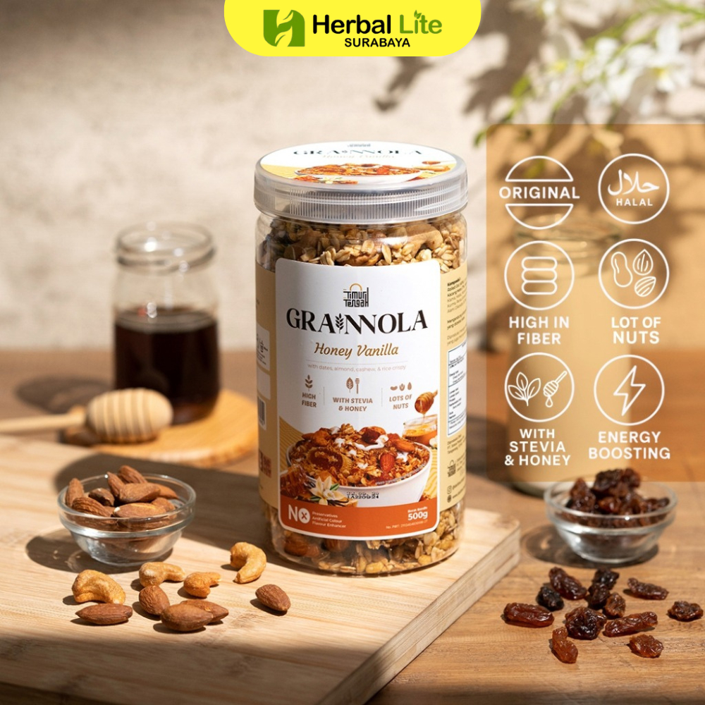 

Timur Tengah Grainnola 500gr Granola Varian Rasa Honey Vanilla Premium Original