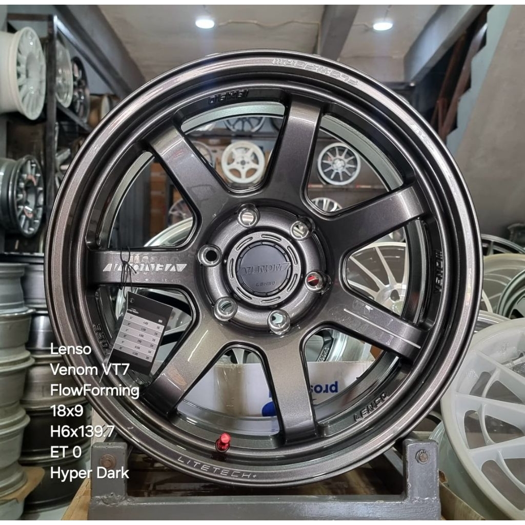 Velg Baru Lenso Original  Venom VT7 Flowforming Ring 18×9 Offset 0 HyperDark (1Set 4Pcs)