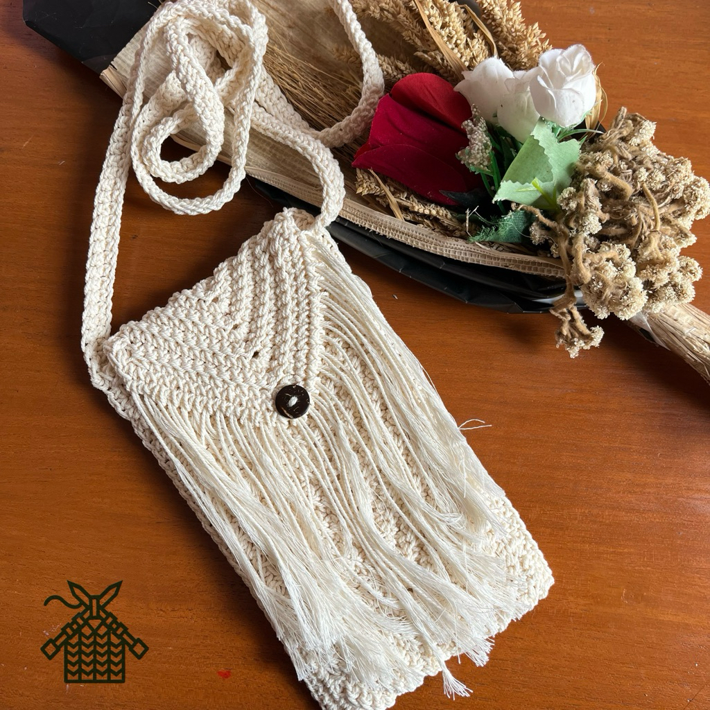 tas selempang rajut unik / tas handmade 3D UNIK / phonebag tas rajut rawis