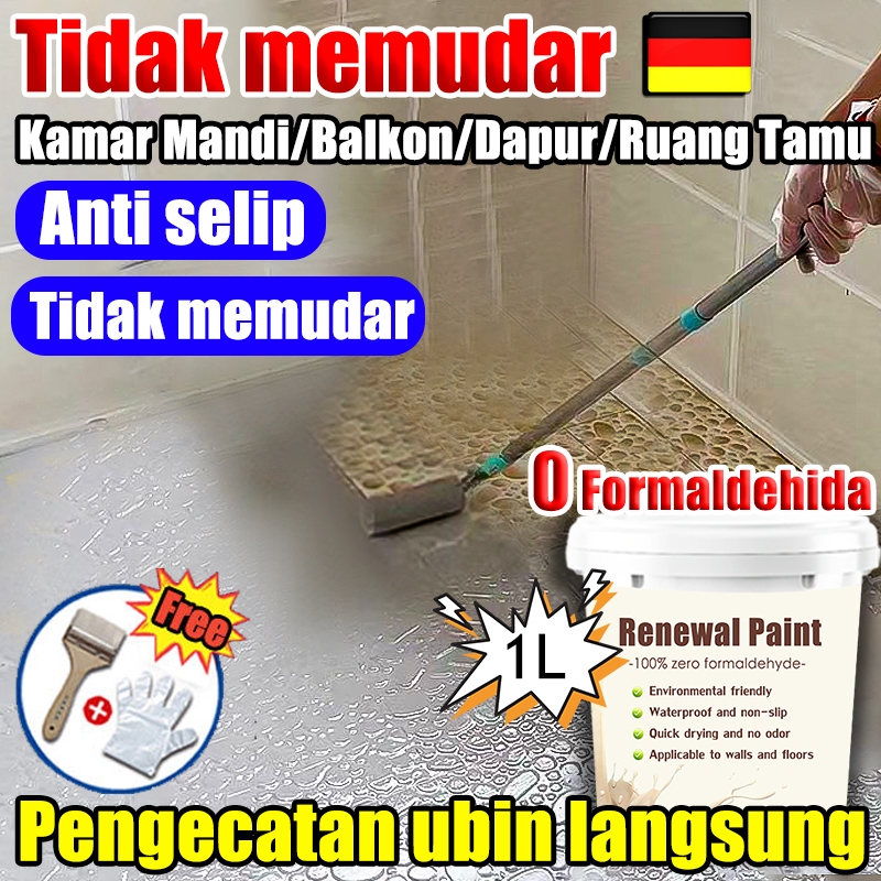 【Pengecatan uhinlangsung】Putih/Abu-abu gelap/Abu-abu Tahan Genangan Khusus Kamar Mandi  muda Cat Ker