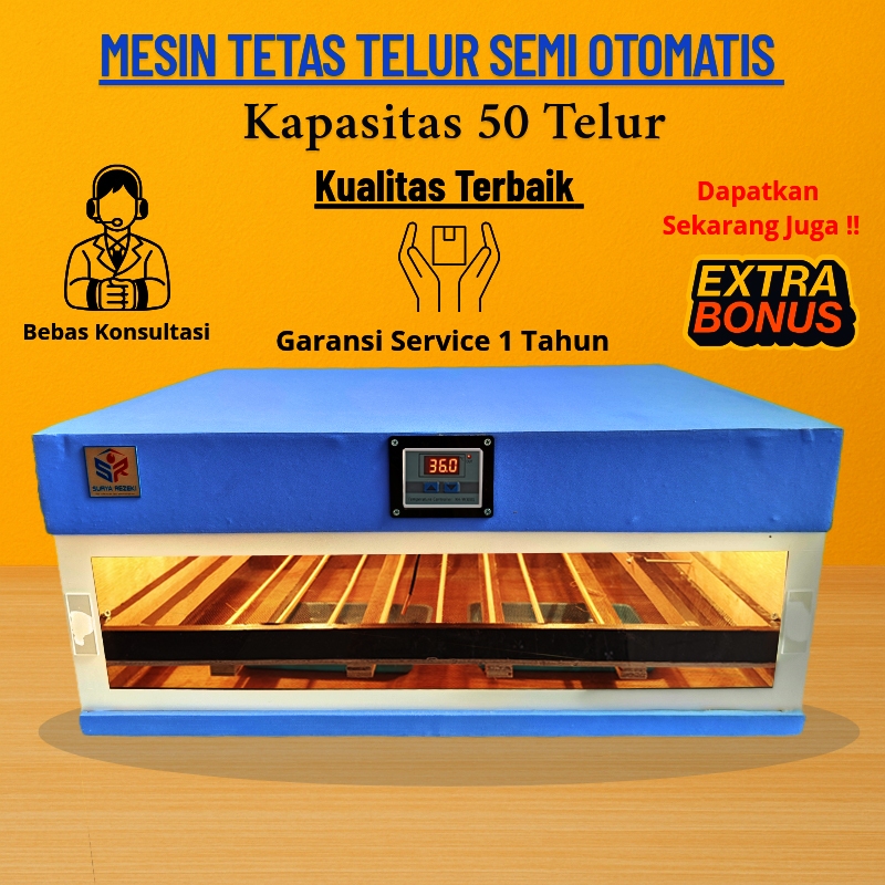mesin penetas telur semi otomatis / mesin tetas telur semi otomatis kapasitas 50 telur