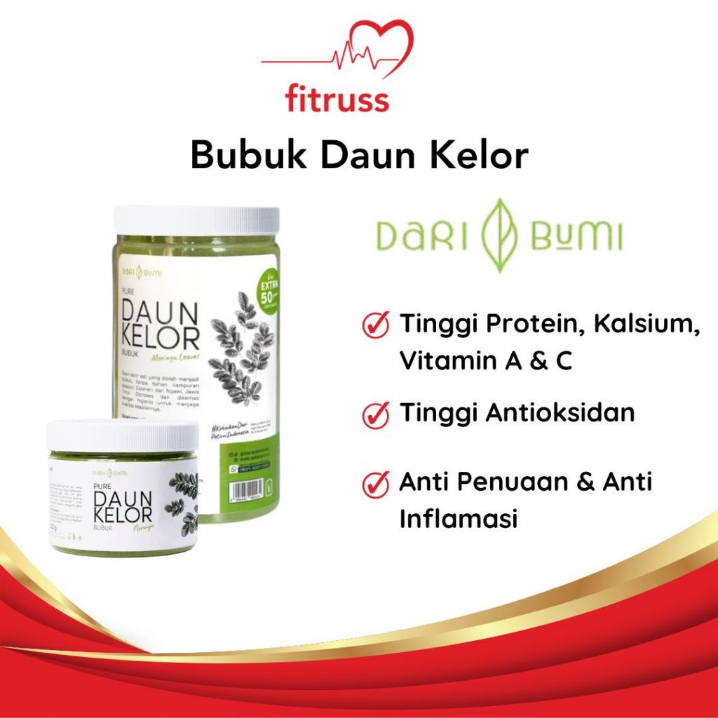 

DARI BUMI Daun Kelor Bubuk Moringa Herbal Premium Organik