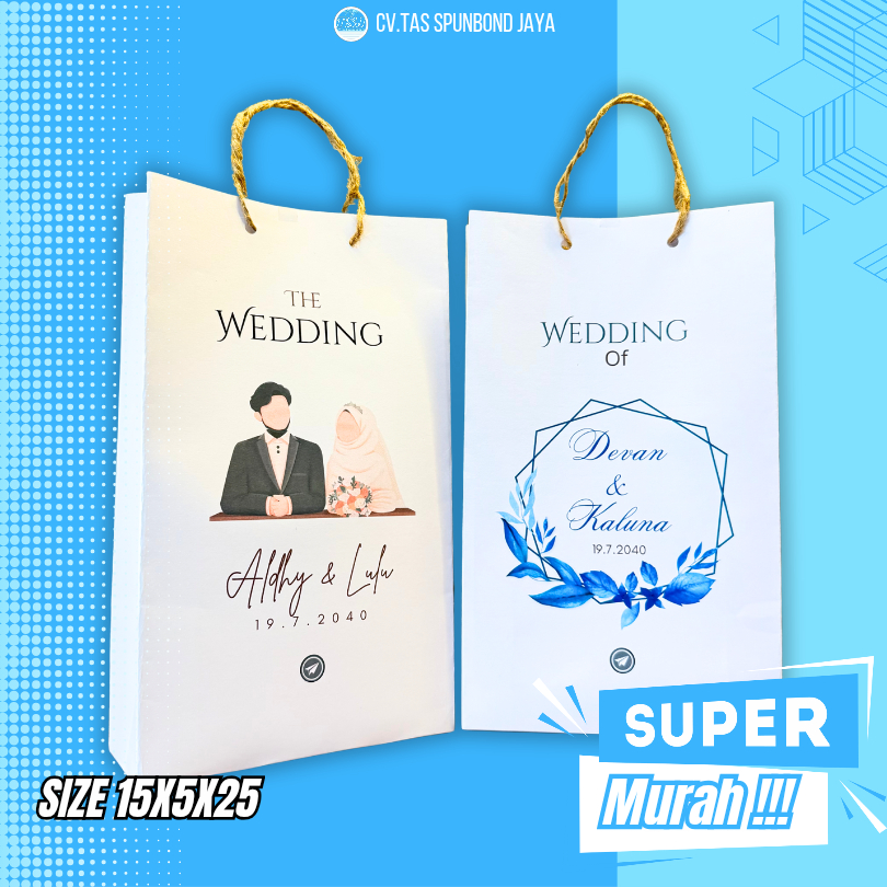

FREE CUSTOM NAMA CETAK FULL COLOR PAPER BAG AESTHETIC COCOK UNTUK ACARA WEDDING PERNIKAHAN TASYAKURAN MUAT ISI SOUVENIR SNACK MURAH KEKINIAN