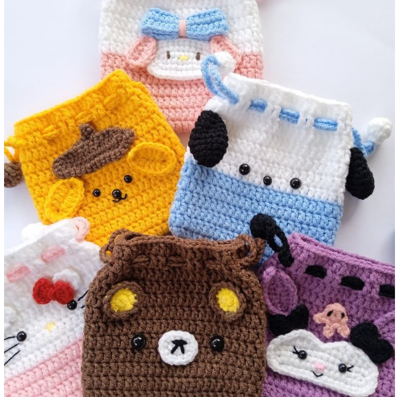 Tas Serut Rajut Sanrio – Pouch Crochet Amigurumi