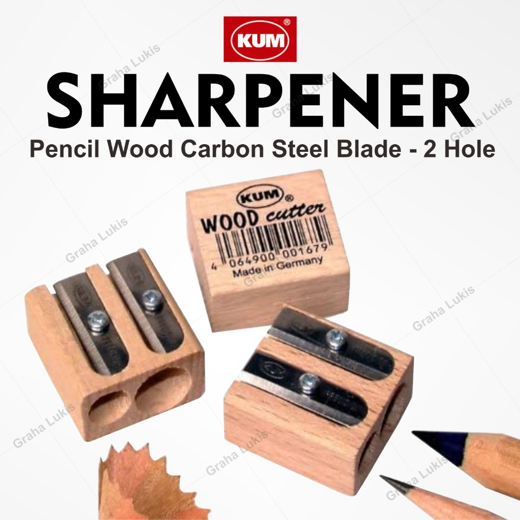 

KUM Sharpener Pencil Wood Carbon Steel Blade 2 HOLE / Rautan Pensil 2 Lubang