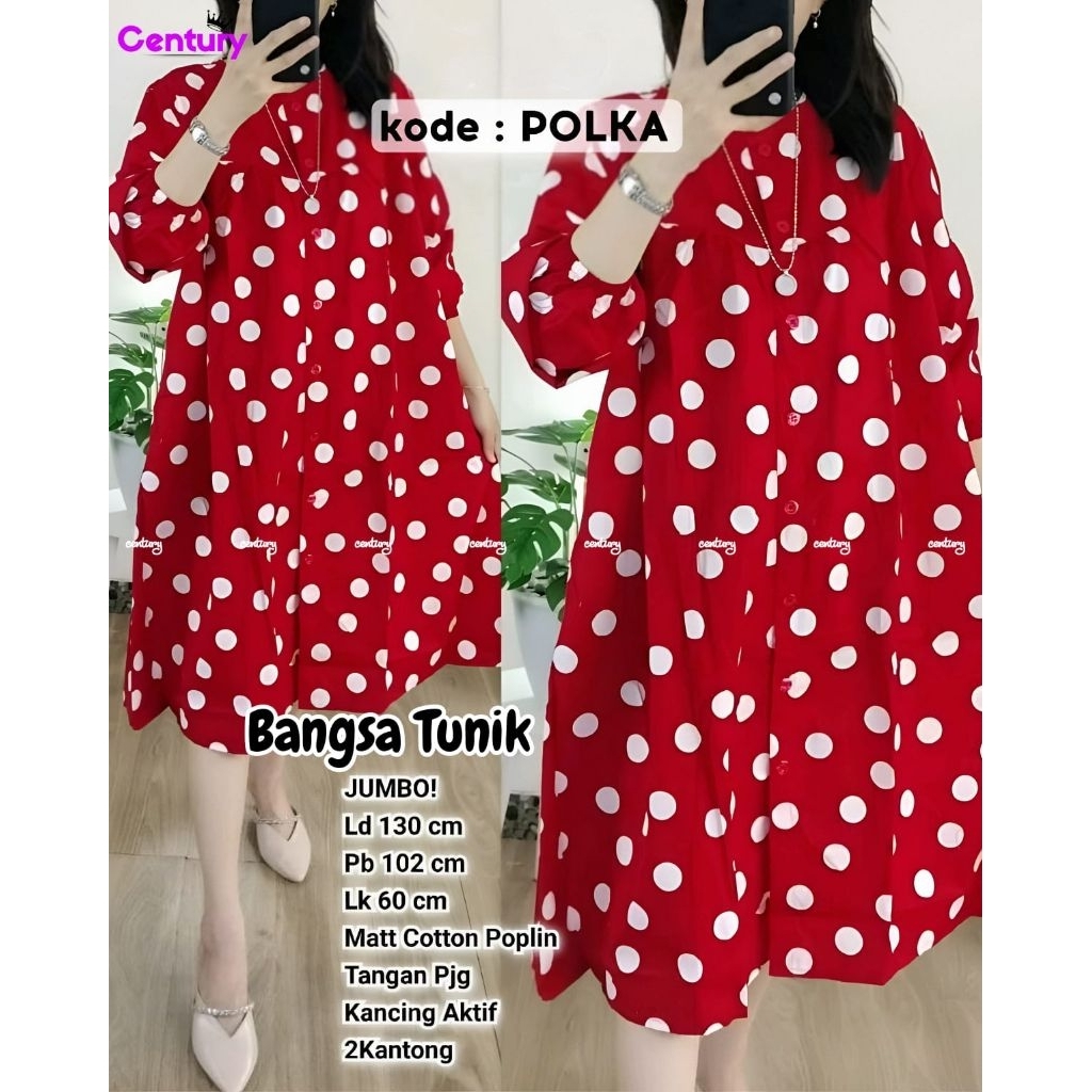 ATASAN LONG TUNIK JUMBO/BANGSA/BLOUSE LONG TUNIK WANITA KATUN POPLIN  JUMBO LD 130 CM FIT XXXL