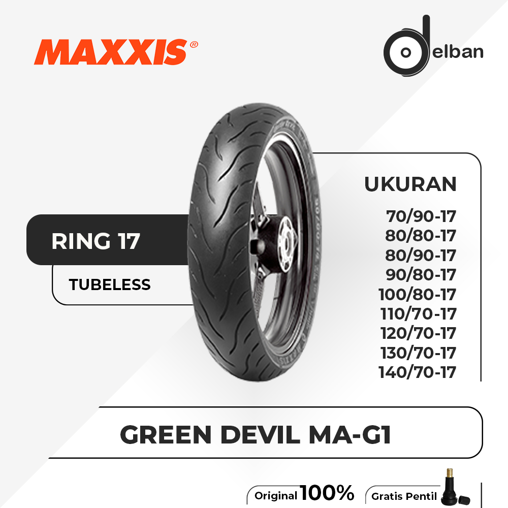 BAN MOTOR BEBEK MAXXIS GREEN DEVIL MA-G1 RING 17 TUBELESS MOPED SATRIA FU