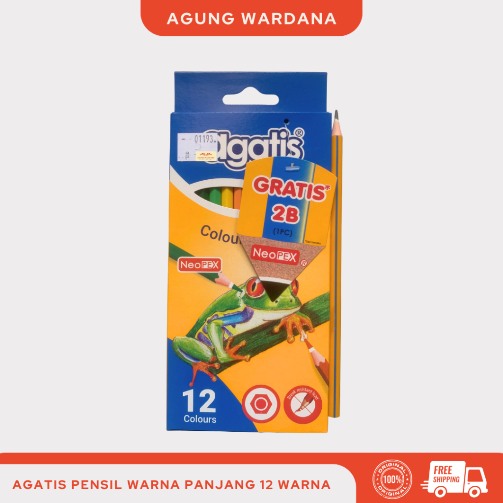 

AGATIS PENSIL WARNA NEOPEX 12 WARNA GRATIS 1 PENSIL 2B