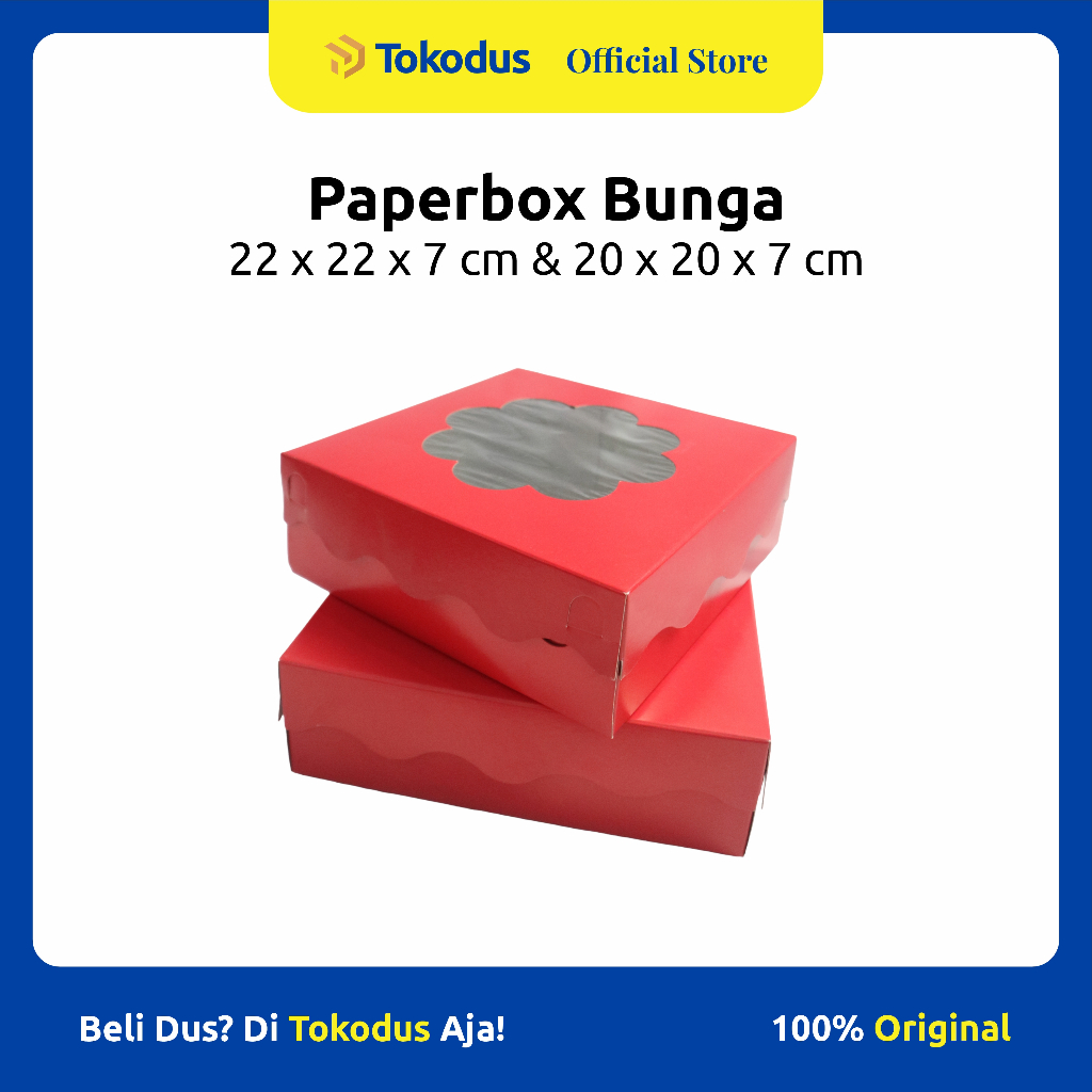 Kardus Kue / Box Bolu / Dus Kue Bolu / Dus Bolu Motif Bunga Warna Merah Laminasi Dalam - Tokodus Kat