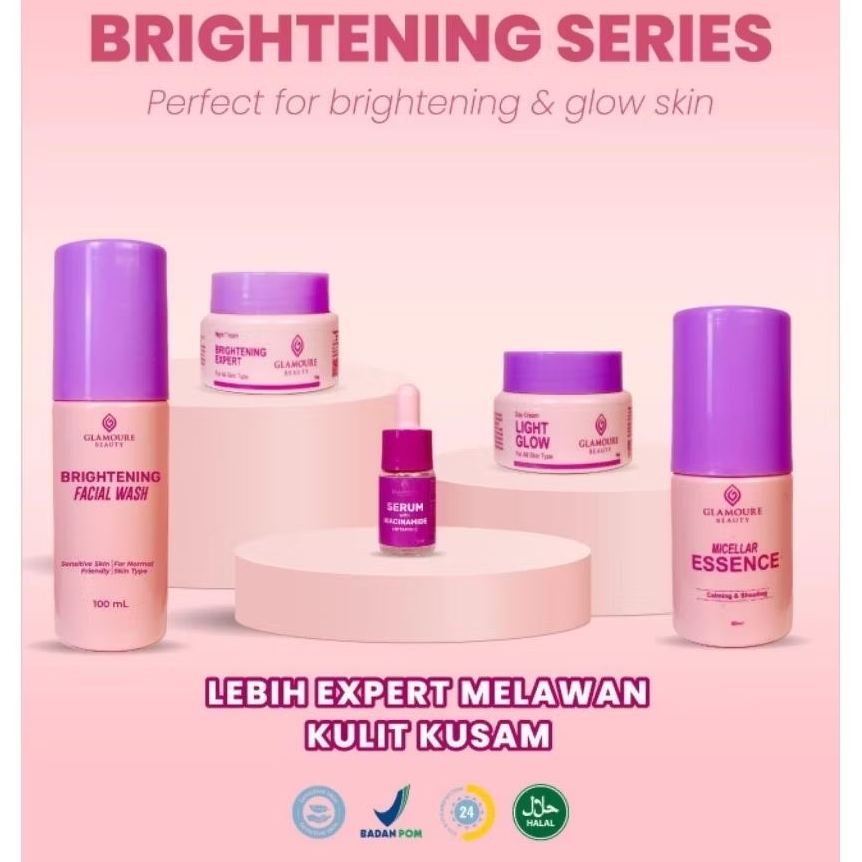 GLAMOR SKINCARE VIRAL 2025 PERAWATAN WAJAH ORIGINAL BPOM & HALAL PAKET BRIGHTENING (Normal) PAKET AC