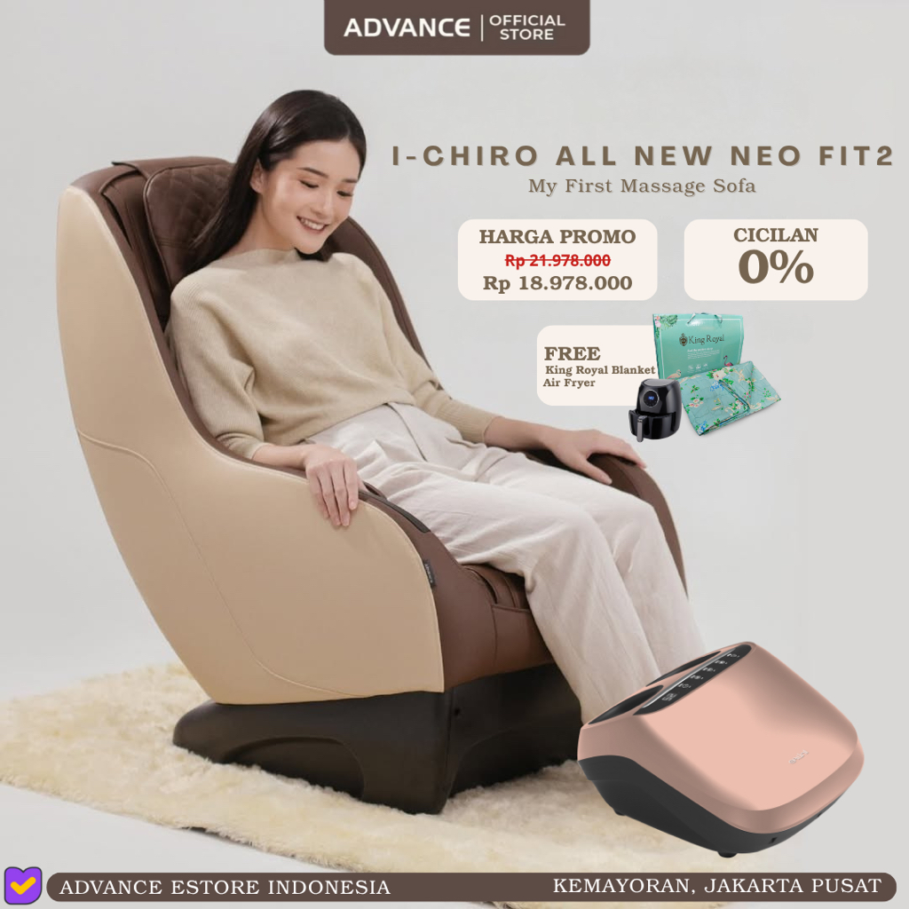 Advance - Kursi Pijat All New I-Chiro Neo Fit2|Sofa Cerdas Elektrik|Bundling|Inlife Aeron|Alat Pijat